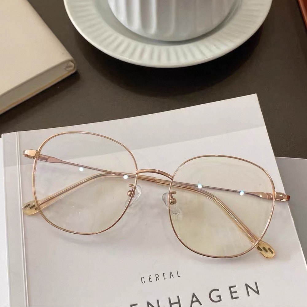 Titanium Metal Rose Gold Prescription Eyeglass Square Frames New